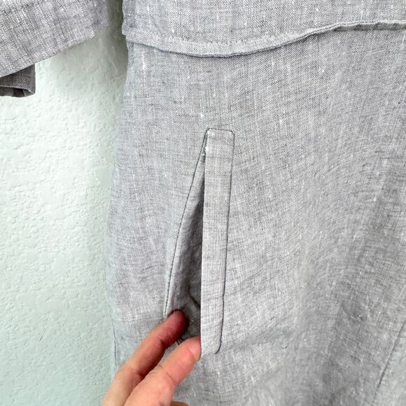 Poetry Women Midi Shift Dress Size 8 100% Linen Natural Lagenlook Neutral Summer - Picture 4 of 8